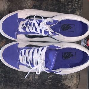 Purple and white old skool vans